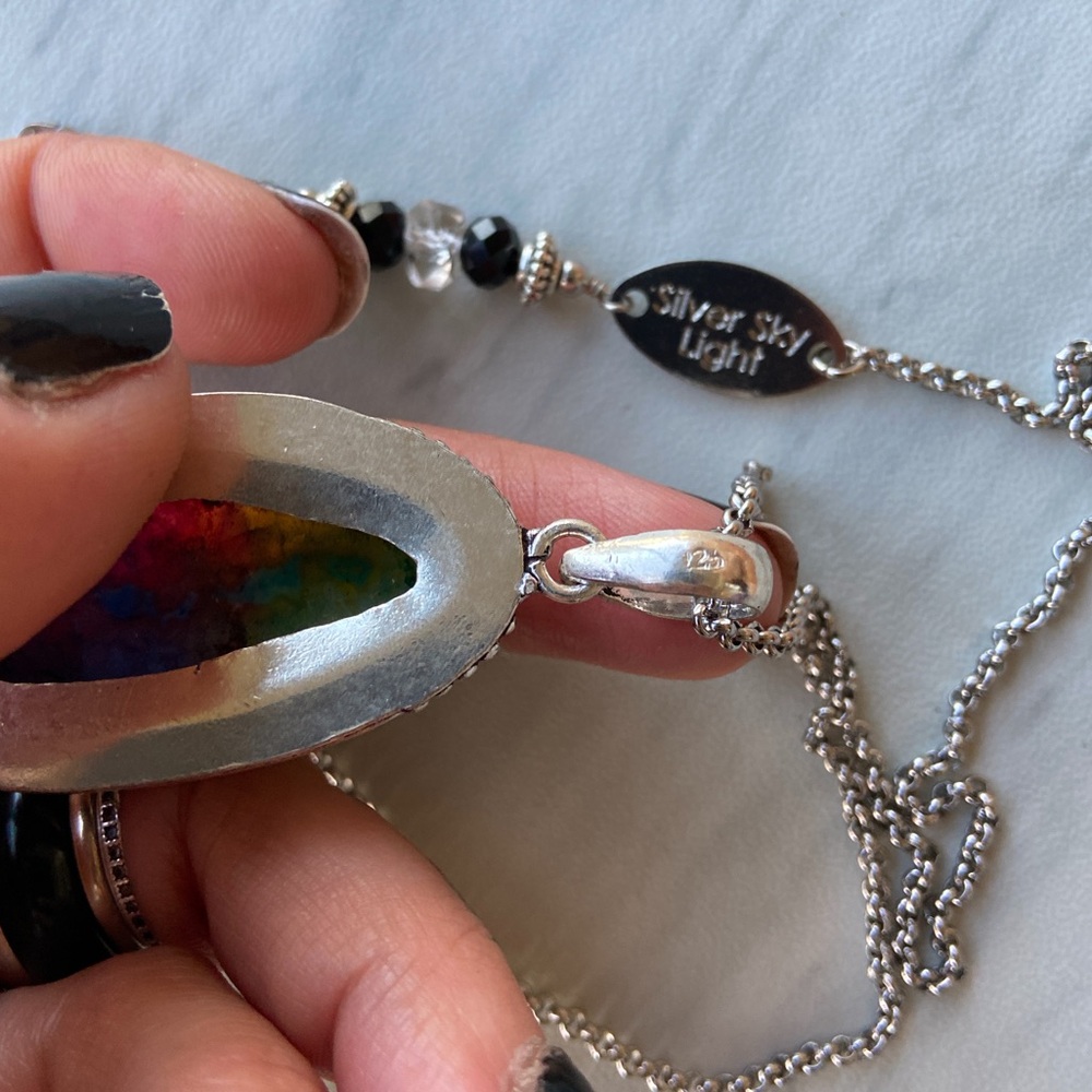 SOLD IN A BUNDLE . Sterling silver rainbow solar - Picture 7 of 8